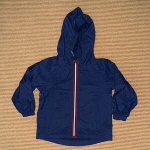 Llbean Navy Blue Hooded Jacket with Striped Zipper